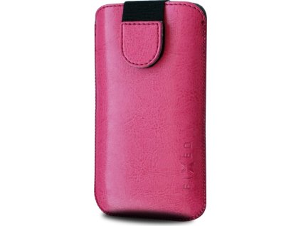 Pouzdro FIXED Soft Slim se zavíráním, PU kůže, velikost 4XL, růžové