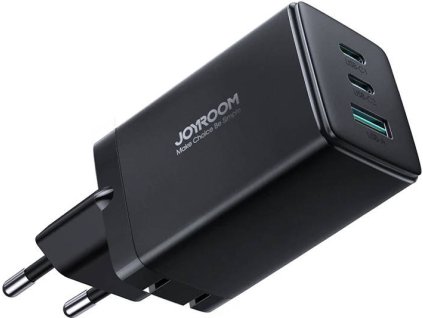 Rýchla nabíjačka Joyroom GaN 65W USB-A, 2x USB-C čierna + kábel USB-C - USB-C 100W 1,2m (TCG01)