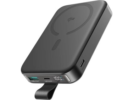 Powerbanka Joyroom JR-PBM11 10000mAh 22,5W Qi2, kompatibilná s MagSafe, so stojanom - čierna