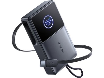 Powerbanka Joyroom JR-PR1 10000mAh 22,5W so vstavaným navíjacím káblom USB-C - čierna