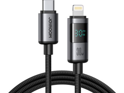 Kabel Joyroom S-A16 Pro Prism Series 30W USB-C - Lightning s displejem 1,2 m - černý