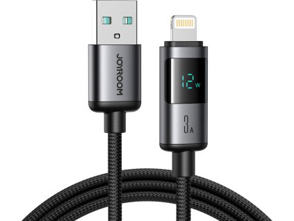 Joyroom S-A16 Pro Prism Series 3A USB-A - Lightning kabel s displejem 1,2 m - černý