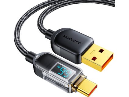 Kabel Joyroom Prism Series A16 USB-C / USB-A 66W 1,2m s LED displejem - černý