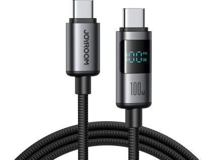 Kabel Joyroom S-A16 Pro Prism Series 100W USB-C - USB-C s digitálním displejem 1,2 m - černý