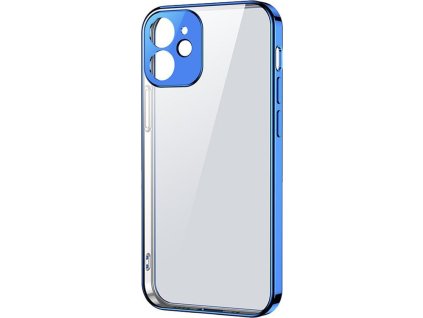 Ultra tenký kryt Joyroom New Beauty Series s galvanicky pokovovaným rámom pre iPhone 12 Pro tmavomodrý (JR-BP743)