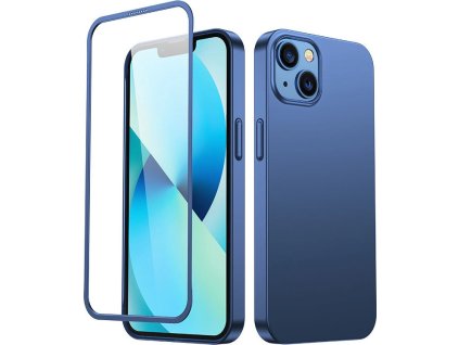 Přední a zadní kryt Joyroom 360 Full Case pro iPhone 13 + ochranné sklo z tvrzeného skla modré (JR-BP927 modrá)