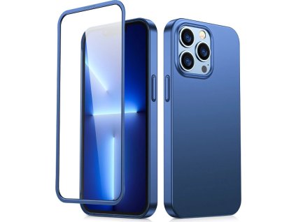 Joyroom 360 Full Case predný a zadný kryt pre iPhone 13 Pro Max + ochranné sklo z tvrdeného skla modré (JR-BP928 modrý)