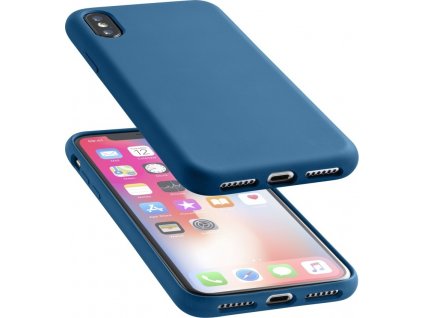 Ochranný silikonový kryt CellularLine SENSATION pro Apple iPhone X/XS, modrý