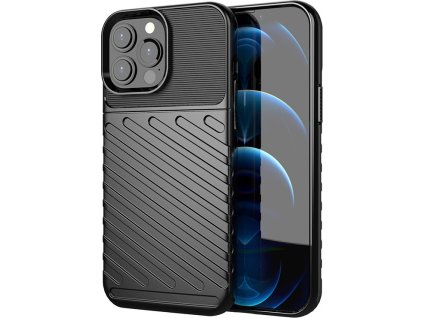 Kryt Thunder Case Flexibilní, odolný a odolný TPU pro iPhone 13 Pro Max, černý
