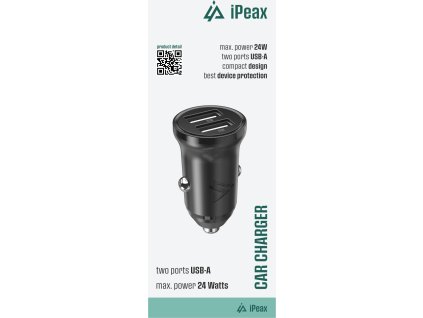 iPEAX AUTONABÍJAČKA CL-02, 4,8 A, 2x USB-A ČIERNA