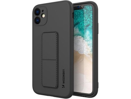 Silikónové puzdro Wozinsky Kickstand Case pre iPhone 12 Pro so stojanom, čierne