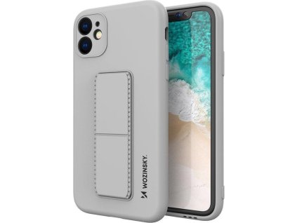 Silikónové puzdro Wozinsky Kickstand Case pre iPhone 12 Pro, sivé