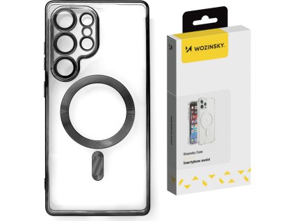 Puzdro Wozinsky s galvanickým pokovovaním MagSafe pre Samsung Galaxy S24 FE – čierne