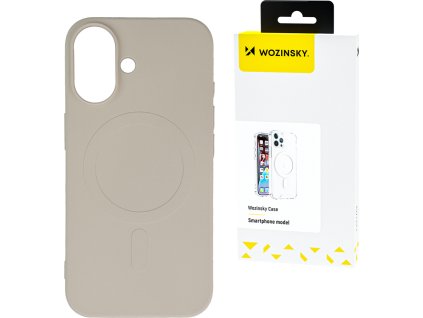 Silikónové puzdro Wozinsky Magsafe Magnetické puzdro pre Samsung Galaxy S25 Ultra – béžové