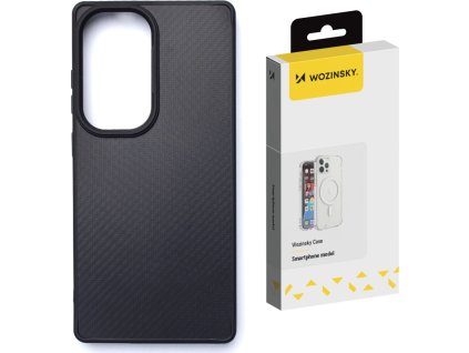 Puzdro Wozinsky z uhlíkových vlákien s MagSafe pre Samsung Galaxy S25 Ultra – čierne
