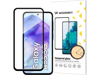 Tvrdené sklo Wozinsky Full Glue pre Samsung Galaxy A55 s čiernym rámom
