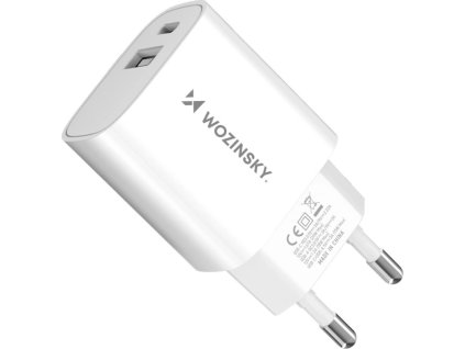 Wozinsky WGWCW USB-A USB-C 20W nabíjačka do siete - biela