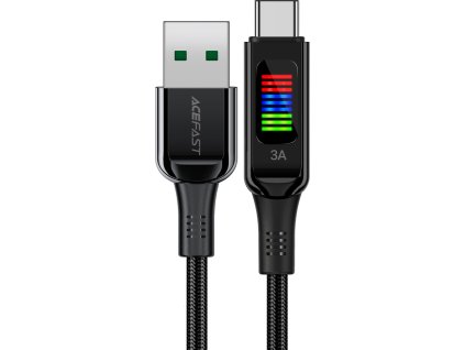 Kabel Acefast C7-04 USB-A USB-C 60W 1,2m s displejem - černý