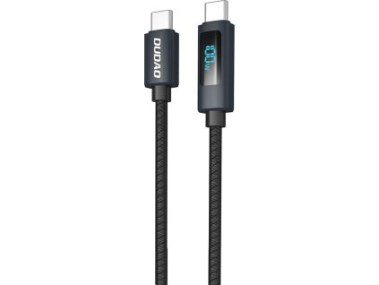 Kabel Dudao L7C USB-C - USB-C 100W s LED displejem 1m - černý