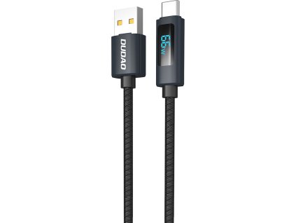 Kábel Dudao L7T USB-A - USB-C 66W s LED displejom 1m - čierny