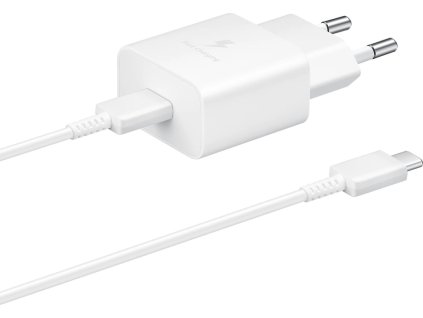 Samsung EP-T1510XWEGEU USB-C 15W PD AFC síťová nabíječka + USB-C kabel - bílá