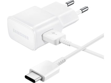 Nabíječka Samsung EP-TA200EWE USB-A 15W s kabelem EP-DR140AWE USB-A - USB-C (OOB Bulk - náhradní balení) - bílá