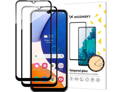 Tvrdené sklo Wozinsky 2x Full Glue pre Samsung Galaxy A14 5G / A14 9H s čiernym rámom, celoobrazovkové tvrdené sklo