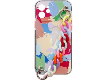 Gelové flexibilní elastické pouzdro Color Chain Case s přívěskem a řetízkem pro iPhone 13 Pro, vícebarevné (4)