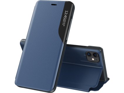 Elegantní pouzdro View Case z eko kůže s stojánkem pro iPhone 13 Pro modré