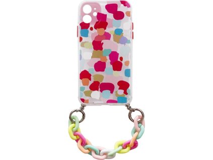 Gélové flexibilné elastické puzdro Color Chain Case s retiazkovým príveskom pre iPhone 13 mini, viacfarebné (2)
