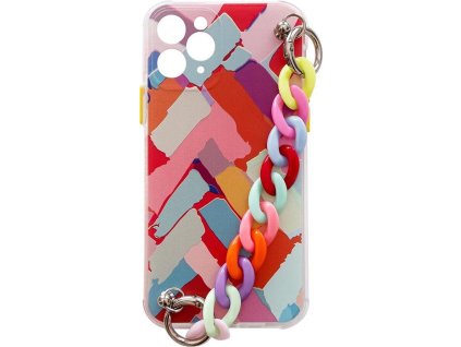 Gélové flexibilné elastické puzdro Color Chain Case s retiazkovým príveskom pre iPhone 13 mini, viacfarebné (3)