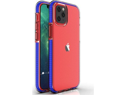 Průhledný ochranný kryt Spring Case z TPU gelu s barevným rámečkem pro iPhone 13 mini tmavě modrý