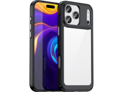 Puzdro Outer Space pre iPhone 17 Pro Max – čierne, priehľadné