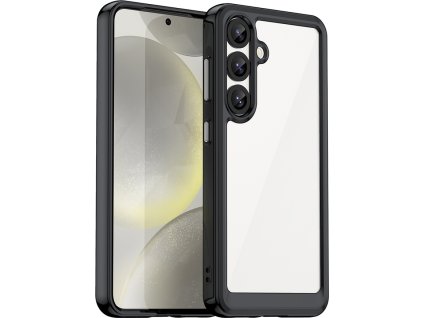 Kryt Outer Space pro Samsung Galaxy S25 Edge s flexibilním rámem - černý