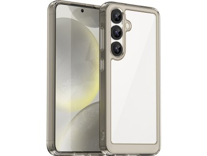 Kryt Outer Space pro Samsung Galaxy S25 Edge s flexibilním rámem - průsvitný, černý