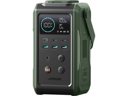 Powerbank Joyroom JR-PBF10 75000mAh 100W 3x USB-C 3x USB-A with foldable flashlight and handle - green