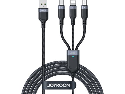 Kabel Joyroom Multi-Use Series S-A18 3v1 USB-A - Lightning / USB-C / micro USB 0,3 m - černý
