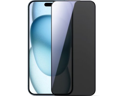 Tvrzené sklo Joyroom JR-MLG0280 2.5D odolné proti prachu a soukromí s černým rámečkem pro iPhone 15/16