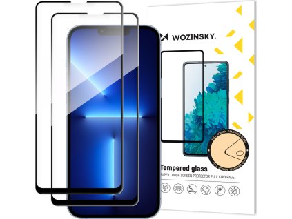 Wozinsky Sada 2x Super Odolné Tvrdené Sklo s Celým Lepením pre Celú Displej s Rámom, Vhodné Pre iPhone 16e, iPhone 14, iPhone 13 Pro / iPhone 13, Čierne