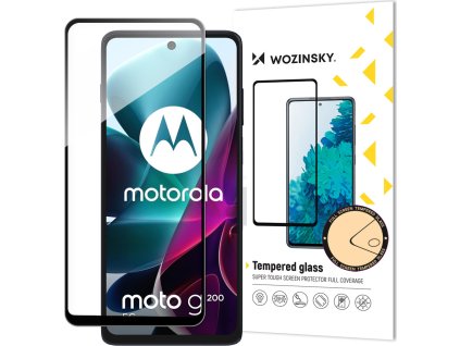 Tvrzené sklo Wozinsky Full Glue pro Motorola Moto G200 5G 9H s černým rámečkem na celou obrazovku