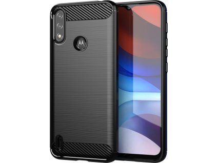 Karbonový kryt Flexibilní pouzdro Motorola Moto E7i Power černý
