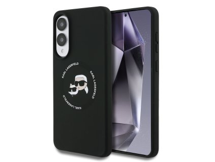 Puzdro Karl Lagerfeld pre Samsung Galaxy S25 Edge MAGNETICKÉ SILIKÓNOVÉ DVOJITÉ HLAVICE čierne