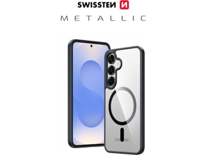 POUZDRO SWISSTEN CLEAR JELLY MagStick METALLIC PRO SAMSUNG S721B GALAXY S24 FE 5G ČERNÉ