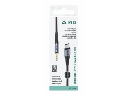 iPEAX ADAPTÉR USB-C / 3,5 MM JACK 1,5 M ČERNÝ