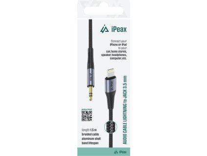 iPEAX ADAPTÉR LIGHTNING / 3,5 MM JACK 1,5 M ČERNÝ