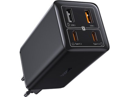 Nabíječka Baseus GaN6 Pro 100W 2 x USB-C 2 x USB-A s černým kabelem USB-C 100W 1m - černá