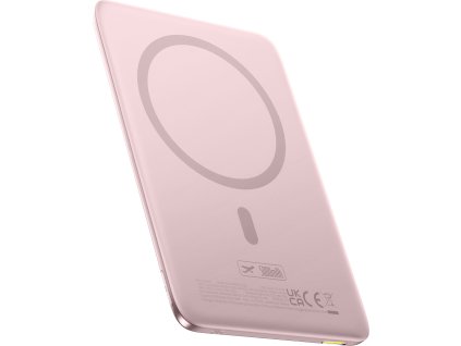 Baseus PicoGo AM41 5000mAh 20W ultratenká powerbanka MagSafe kompatibilní s Baseus Simple USB-C 60W 30cm kabelem - růžová