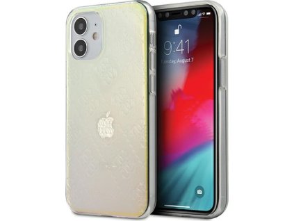 Guess GUHCP12S3D4GIRBL pevný kryt pro iPhone 12 mini 5,4" iridescentní/opálový 4G s 3D vzorem a kolekcí