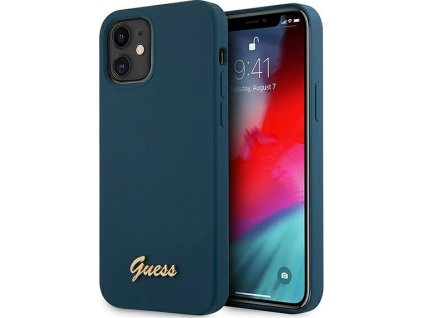 Guess GUHCP12SLSLMGBL pevný kryt pro iPhone 12 mini 5,4" modro/modrý kovový s logem