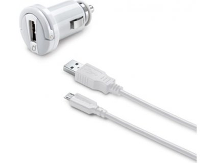 Autonabíjačka CellularLine s dátovým káblom a konektorom microUSB, 2A